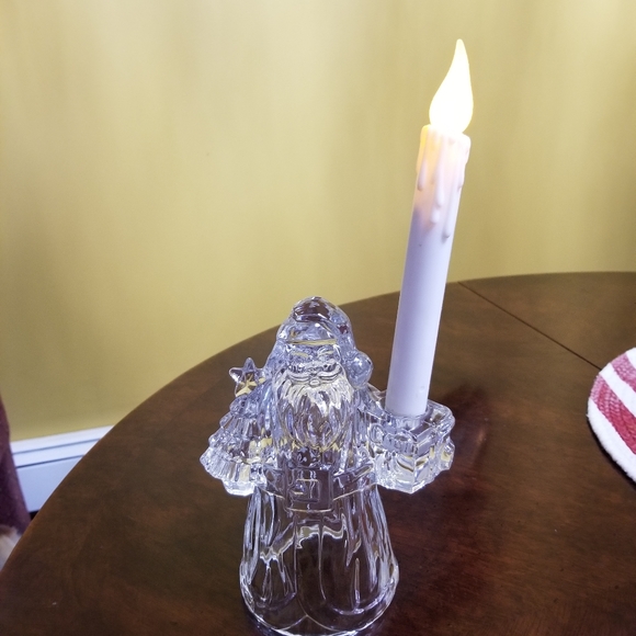 BEAUTIFUL VINTAGE IMPERIAL CRYSTAL VINTAGE SANTA CLAUS CANDLEHOLDER - Picture 6 of 6